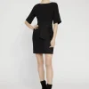 Alice and Olivia VIRGIL BOAT NK DRS W WRAP BELT BLACK*DRESSES | CLOTHING