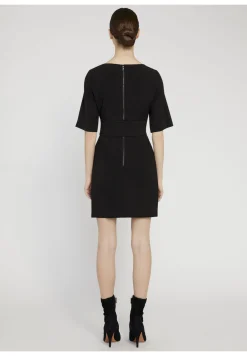 Alice and Olivia VIRGIL BOAT NK DRS W WRAP BELT BLACK*DRESSES | CLOTHING