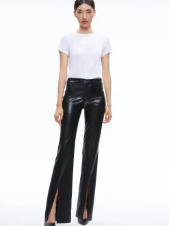 Alice and Olivia WALKER VEGAN LEATHER FRONT SLIT PANT *FEATURED SHOPS | FEATURED SHOPS | CLOTHING