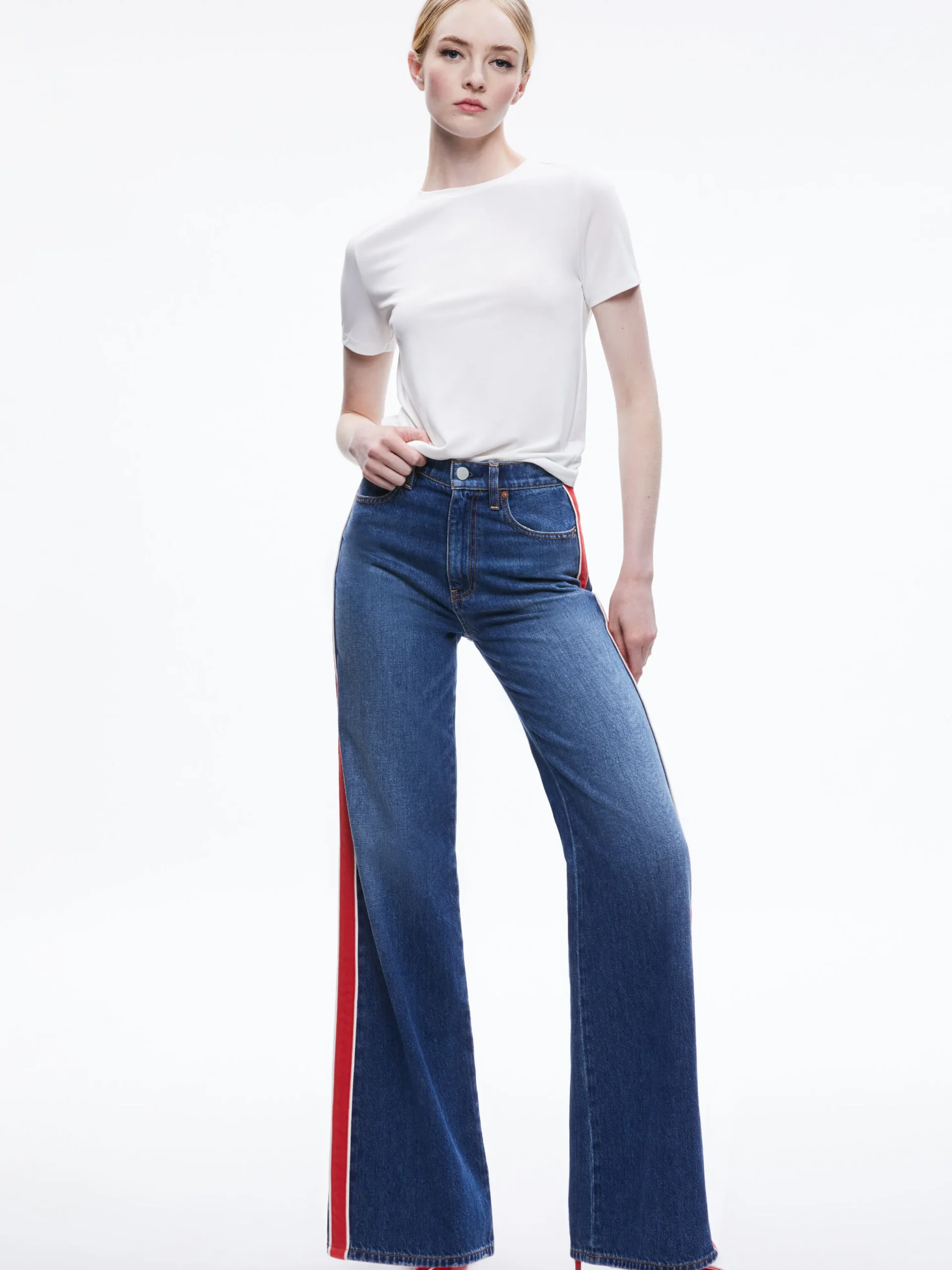 Alice and Olivia WEEZY SIDE STRIPE JEAN LOLA BLUE*FEATURED SHOPS | CLOTHING | CLOTHING