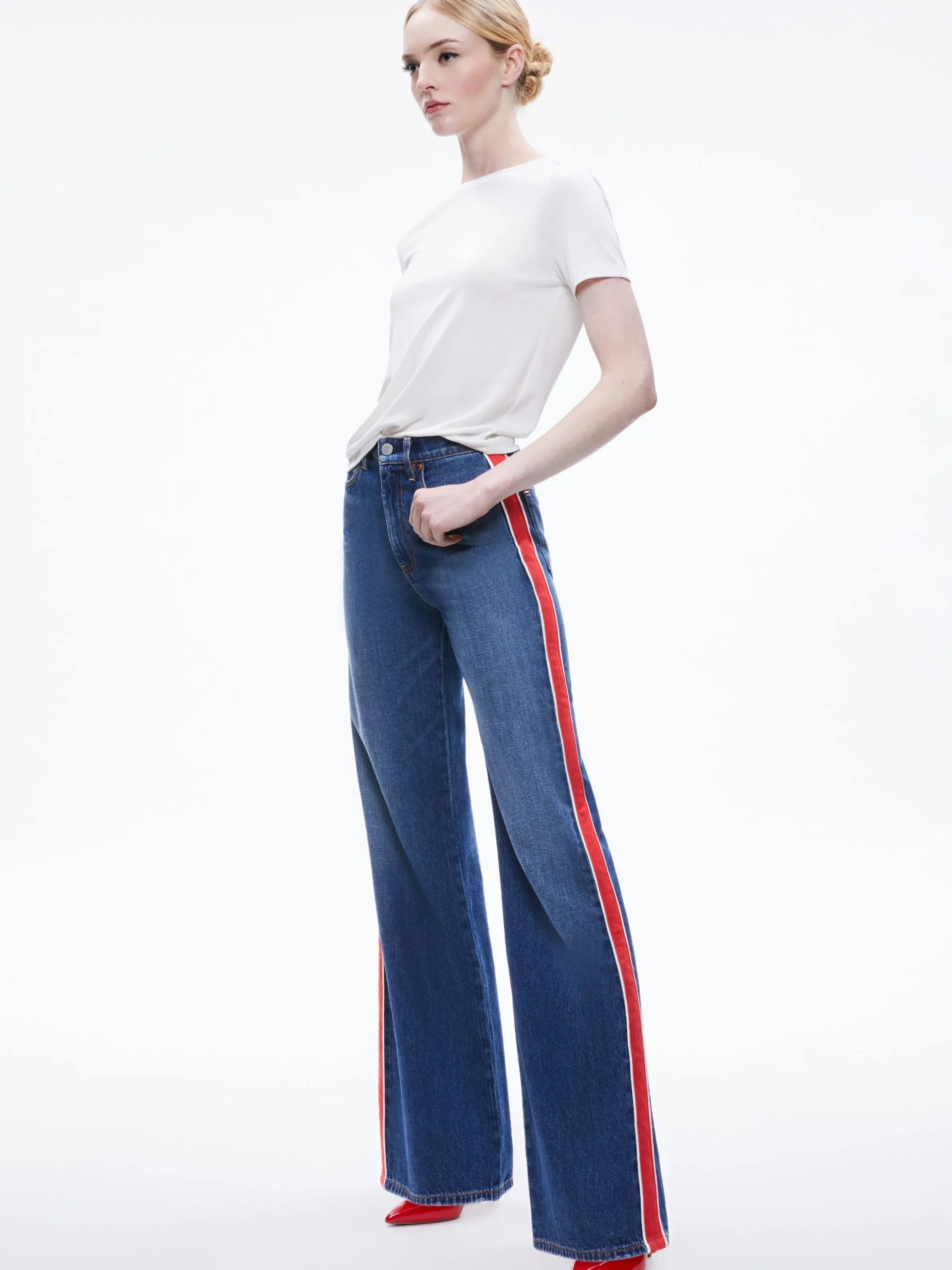 Alice and Olivia WEEZY SIDE STRIPE JEAN LOLA BLUE*FEATURED SHOPS | CLOTHING | CLOTHING