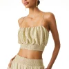 Alice and Olivia WENDEE RUCHED CROP TOP GOLD*CLOTHING