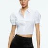 Alice and Olivia WILLA CROPPED PUFF SLEEVE BUTTON DOWN OFF WHITE*FEATURED SHOPS | FEATURED SHOPS | FEATURED SHOPS | CLOTHING