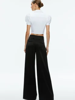 Alice and Olivia WILLA CROPPED PUFF SLEEVE BUTTON DOWN OFF WHITE*FEATURED SHOPS | FEATURED SHOPS | FEATURED SHOPS | CLOTHING