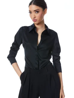 Alice and Olivia WILLA FITTED PLACKET TOP *FEATURED SHOPS | FEATURED SHOPS | CLOTHING