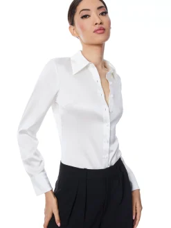 Alice and Olivia WILLA FITTED PLACKET TOP *FEATURED SHOPS | FEATURED SHOPS | CLOTHING