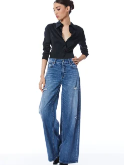 Alice and Olivia WILLA FITTED PLACKET TOP *FEATURED SHOPS | FEATURED SHOPS | CLOTHING