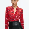 Alice and Olivia WILLA PLACKET TOP *CLOTHING