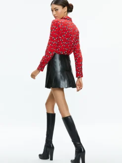 Alice and Olivia WILLA PLACKET TOP *CLOTHING