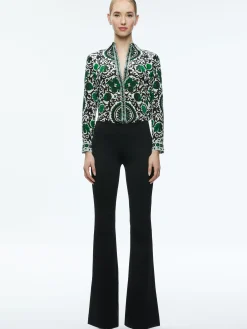 Alice and Olivia WILLA PLACKET TOP MONARCH LIGHT EMERALD SMALL*FEATURED SHOPS | CLOTHING