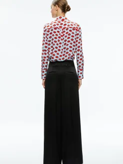 Alice and Olivia WILLA PLACKET TOP WITH PIPING KISS KISS BLUE*FEATURED SHOPS | CLOTHING