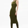 Alice and Olivia WRIGHT TIE BACK DRESS OLIVE*DRESSES | CLOTHING