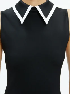 Alice and Olivia WYNELL COLLARED MINI DRESS BLACK/OFF WHITE*FEATURED SHOPS | DRESSES | CLOTHING