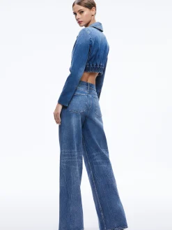 Alice and Olivia YARDLEY DENIM JACKET + TRISH MID RISE BAGGY JEAN *CLOTHING