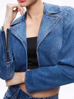 Alice and Olivia YARDLEY DENIM JACKET + TRISH MID RISE BAGGY JEAN *CLOTHING